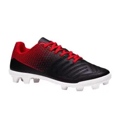 Botas De Fútbol Kipsta Agility 100 FG Niños Negro Rojo