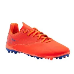 Kipsta BOTAS DE FÚTBOL NIÑO CON CORDONES VIRALTO I MG/AG NARANJA Y AZUL