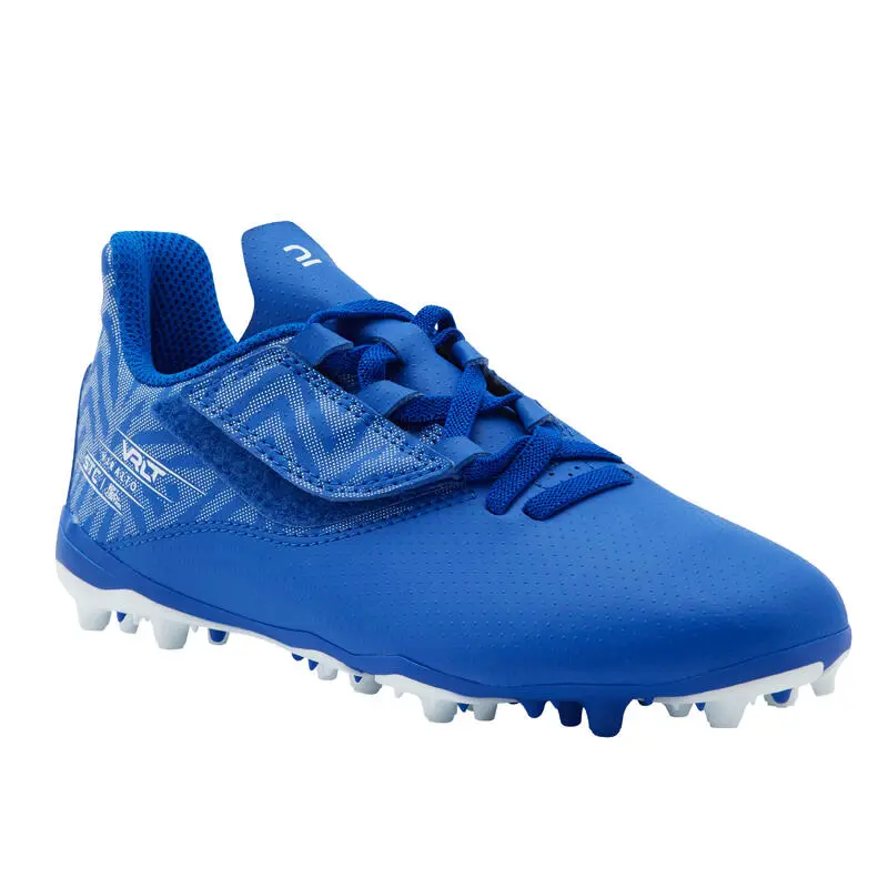 Kipsta BOTAS DE FÚTBOL NIÑO TIRA AUTOADHERENTE VIRALTO I EASY MG/AG NARANJA Y AZUL - Imagen 6