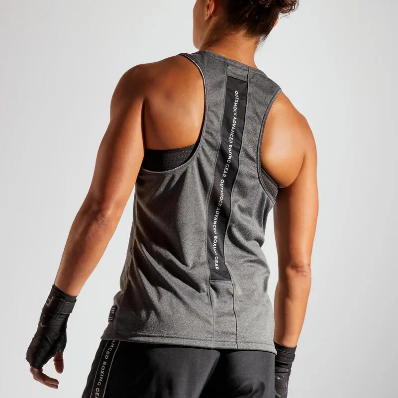 Camiseta De Boxeo Sin Mangas Mujer Outshock 500 Gris - Imagen 4