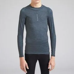 Camiseta Térmica De Fútbol Manga Larga Niño Kipsta Keepcomfort 100 Gris