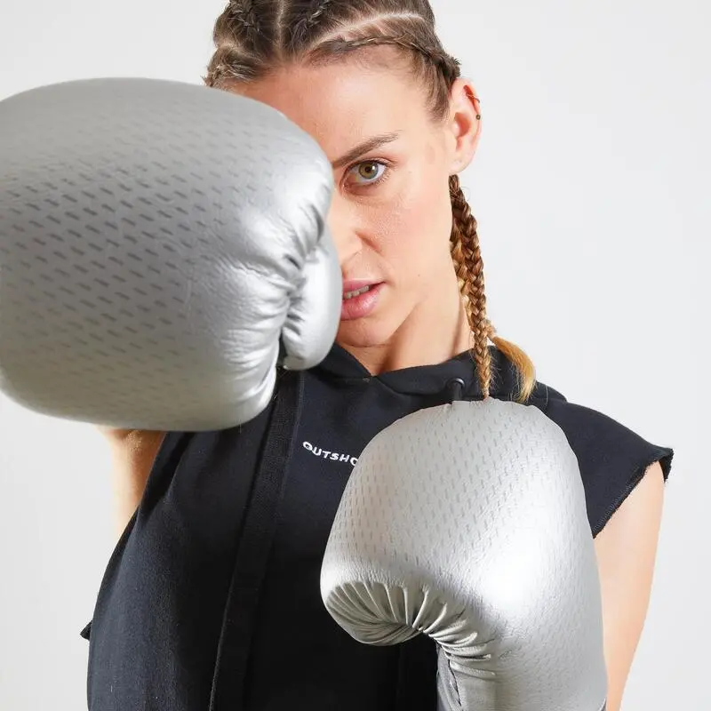 Guantes Boxeo Sparring Outshock 900 Negro/plata - Imagen 5
