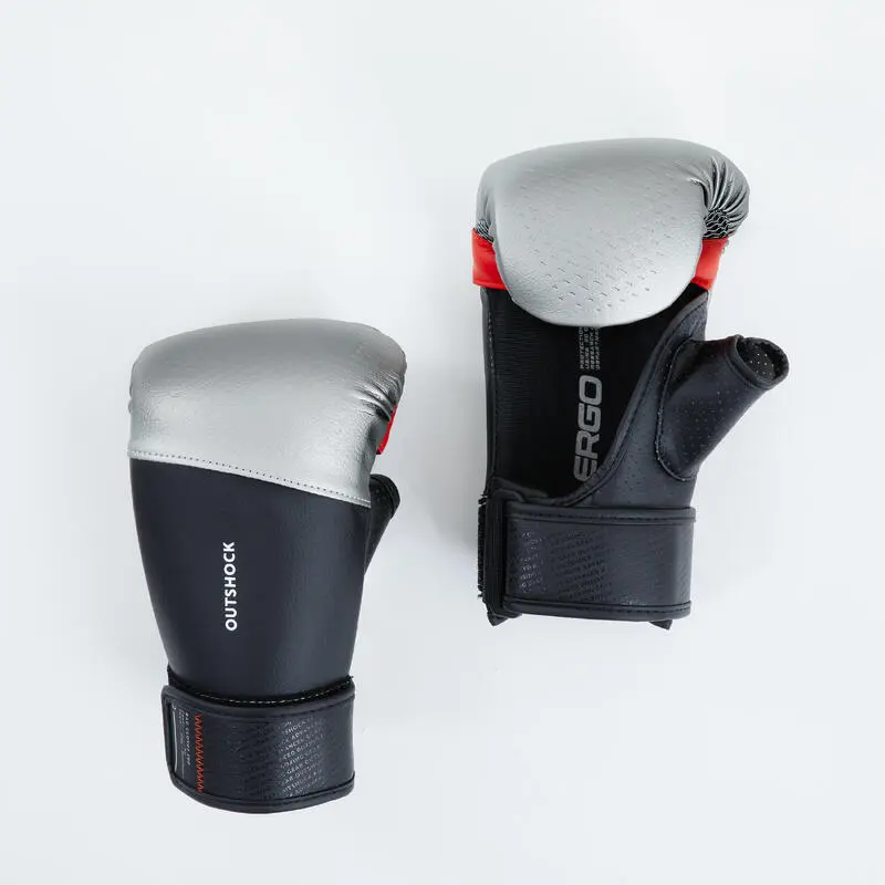 Guantes Saco Boxeo Outshock 500 Negro/plata
