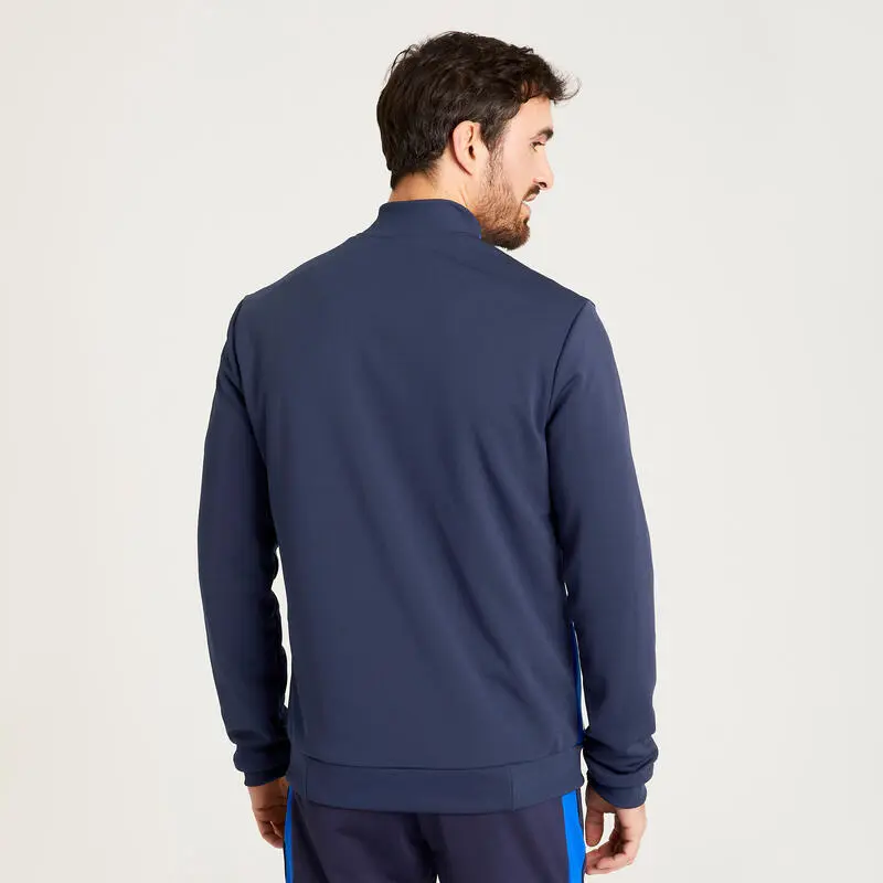 Sudadera Chándal De Fútbol Con Cremallera Aduto Kipsta Essential Marino Y Azul - Imagen 3
