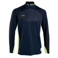 Sudadera De Fútbol Adulto 1/2 Cremallera Kipsta Traxium Gris Marino Y Azul