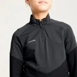 Sudadera De Fútbol Niña Kipsta Viralto+ Negro